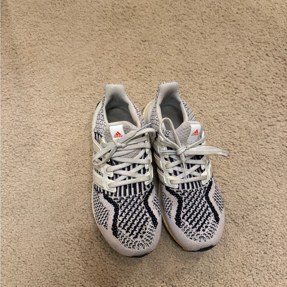 Adidas Patterned Knit Sneakers in Black and Cream